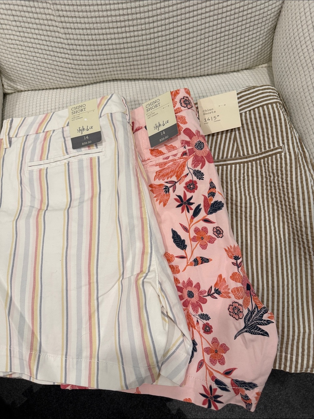 Women's Short Set — Pink Floral, Multicolor Stripe & Brown Stripe